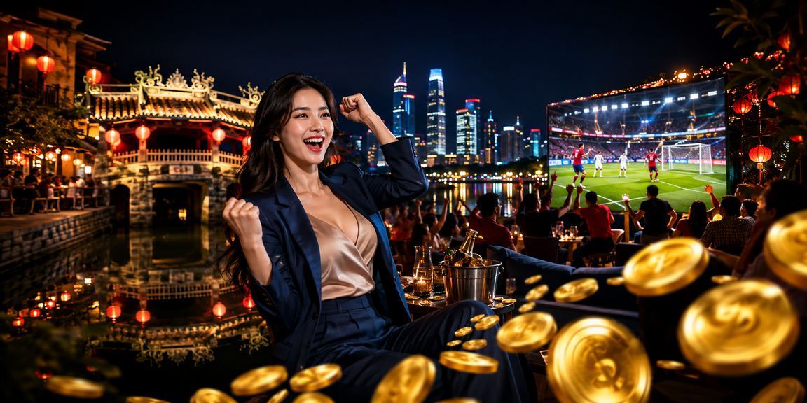 Người chơi theo dõi cá cược bóng đá tại chợ đêm Hội An lung linh đèn lồng